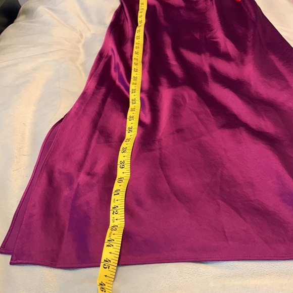 Express red purple satin slip dress cowl neck spaghetti strap diagonal size s - Picture 10 of 10